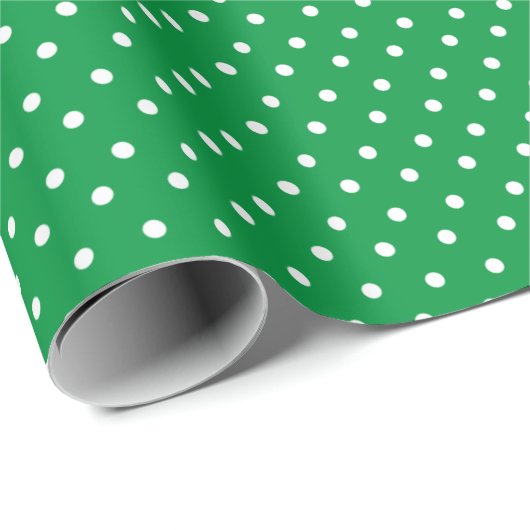 Green Polka Dot Geschenkpapier (Rolleneckpunkt)