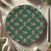 Green Polka Dot Gingerbread Mann Weihnachten Pappteller