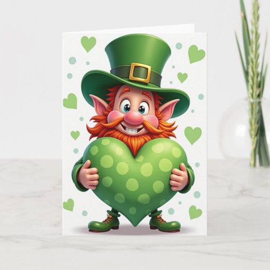 Green Polka Dot Heart Card Karte (Vorderseite)