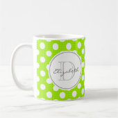 Green Polka Dot Mit Monogramm Tasse (Links)