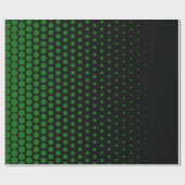 Green Polka Dot Modern Black Geschenkpapier (Flach)