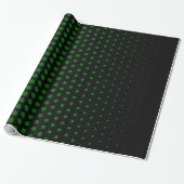 Green Polka Dot Modern Black Geschenkpapier (Ungerollt)