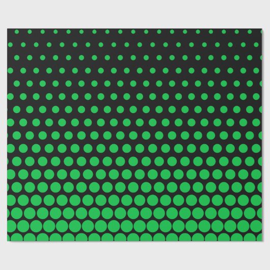 Green Polka Dot Modern Black Geschenkpapier (Flach)