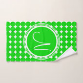 Green Polka Dot Monogram Badhandtuch Set (Handtuch)