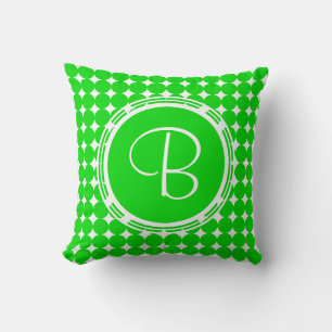 Green Polka Dot Monogram Kissen