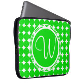 Green Polka Dot Monogram Laptopschutzhülle (Vorne Rechts)
