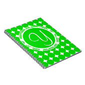 Green Polka Dot Monogram Notizblock (Rechte Seite)