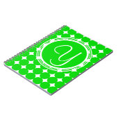 Green Polka Dot Monogram Notizblock (Linke Seite)
