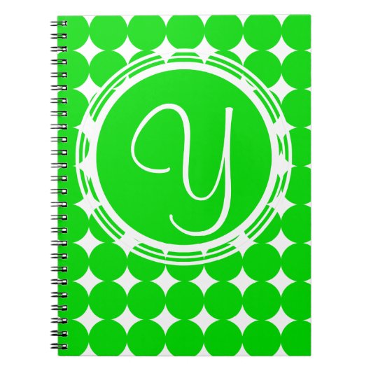 Green Polka Dot Monogram Notizblock (Vorderseite)