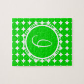 Green Polka Dot Monogram Puzzle (Horizontal)