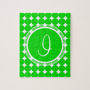 Green Polka Dot Monogram Puzzle
