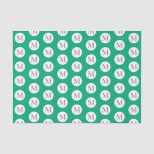Green Polka Dot Monogram Tasche Seidenpapier