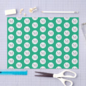 Green Polka Dot Monogram Tasche Seidenpapier (Handwerk)