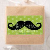 Green Polka Dot Mustache Baby Dusche Wasserflasche (Insitu)