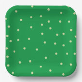Green Polka Dot Muster Minimalistisch Pappteller (Vorderseite)