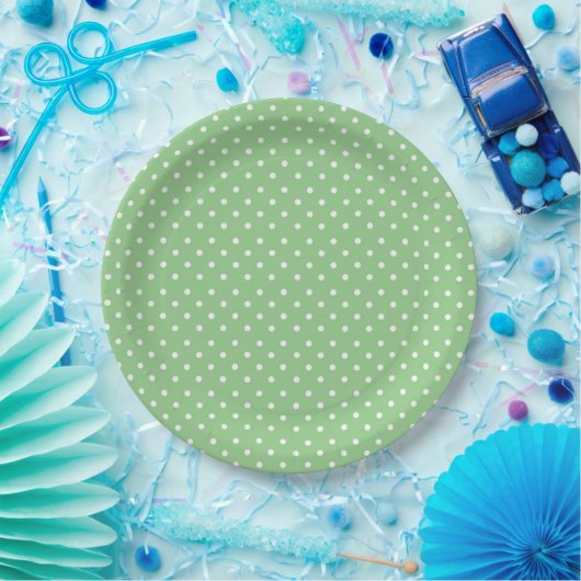 Green Polka Dot Muster Pappteller (Party)