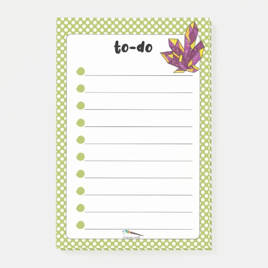 Green Polka Dot Red Diamond TO-DO Post-it Klebezettel (Vorderseite)
