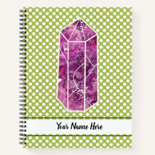 Green Polka Dot Red Wine Diamond Personalisiert Notizblock