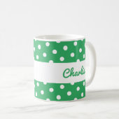 Green Polka Dot Retro Gemustert Stylish Custom Kaffeetasse (VorderseiteRechts)