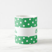 Green Polka Dot Retro Gemustert Stylish Custom Kaffeetasse (Mittel)