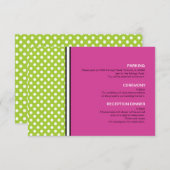 Green Polka Dot und Pink Wedding Card Begleitkarte (Vorne/Hinten)