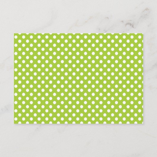 Green Polka Dot und Pink Wedding Card Begleitkarte (Rückseite)