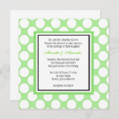 Green Polka Dot Wedding Einladung (Vorne/Hinten)