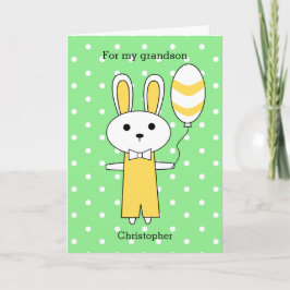 Green Polka Dot Yellow Oaster Bunny Feiertagskarte