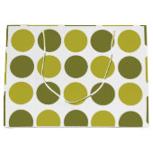Green Polka Dots Baby Shower Birthday Große Geschenktüte (Vorderseite)