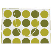 Green Polka Dots Baby Shower Birthday Große Geschenktüte (Rückseite)