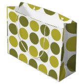 Green Polka Dots Baby Shower Birthday Große Geschenktüte (Rückseite Schrägansicht)