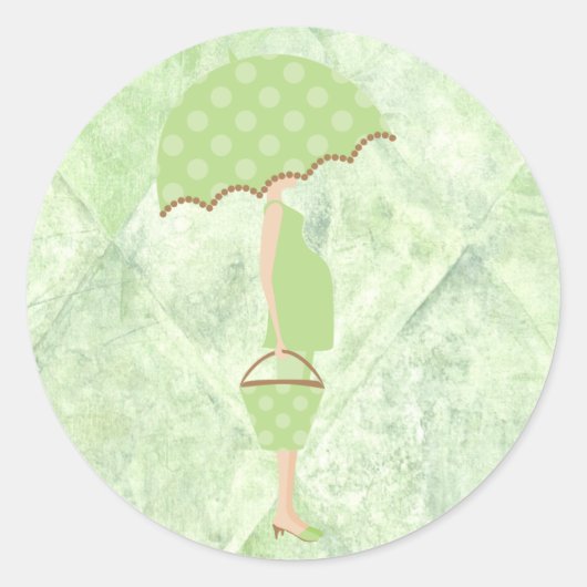 Green Polka Dots Baby Shower Stickers (Vorderseite)