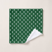 Green Polka Dots Badetuch Set (Waschlappen)