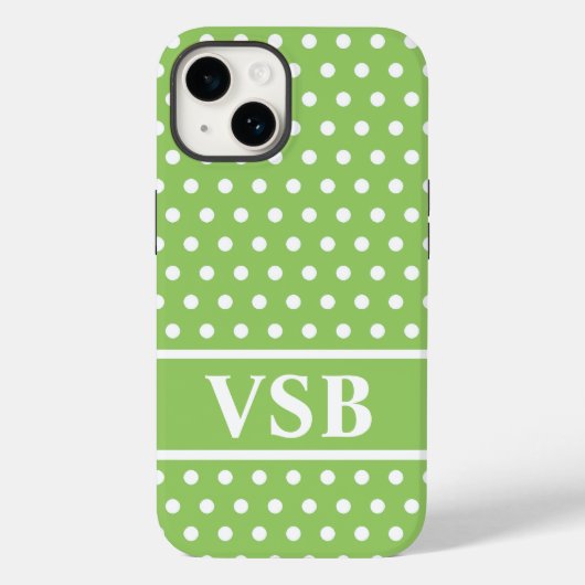 Green Polka Dots Case-Mate iPhone Hülle (Rückseite)