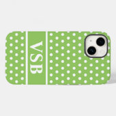 Green Polka Dots Case-Mate iPhone Hülle (Rückseite (Horizontal))