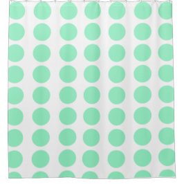 Green Polka Dots Design Duschvorhang