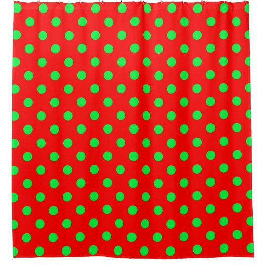 Green Polka Dots Design Duschvorhang (Vorderseite)
