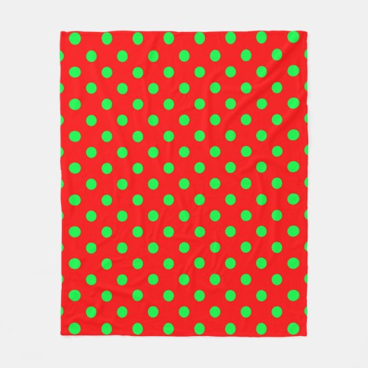 Green Polka Dots Design Fleecedecke (Vorderseite)