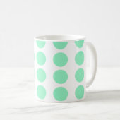 Green Polka Dots Design Kaffeetasse (VorderseiteRechts)