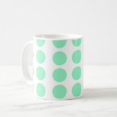 Green Polka Dots Design Kaffeetasse (Vorderseite Links)