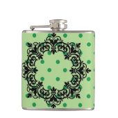 Green Polka Dots Flachmann (Vorderseite)