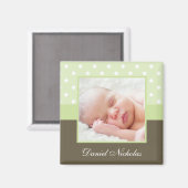 Green Polka Dots Foto Rahmen Magnet (Vorderseite/Rückseite)