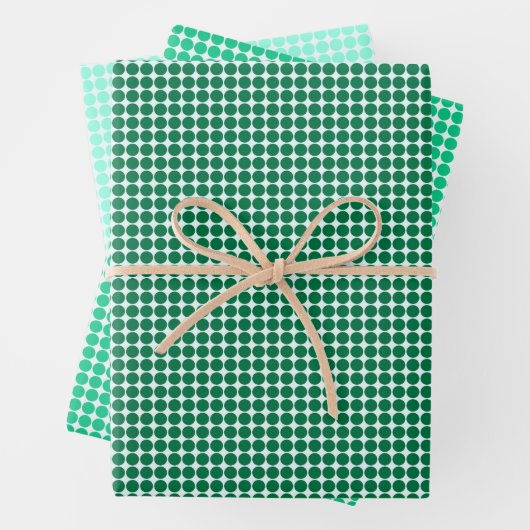 Green Polka Dots Geschenkpapier Set (Beispiel)