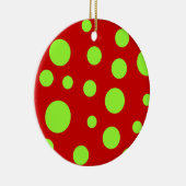 Green Polka Dots Keramik Ornament (Rechts)