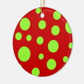 Green Polka Dots Keramik Ornament (Links)