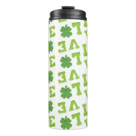 GREEN POLKA DOTS LIEBE IRISH KLEEBLATTS THERMOSBECHER