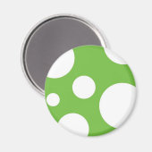 Green Polka Dots Magnet (Vorderseite/Rückseite)