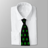 Green Polka Dots Modern Black Krawatte (Gebunden)