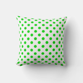 Green Polka Dots Muster auf weißem Hintergrund Kissen