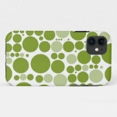 Green Polka Dots on White Case-Mate iPhone Hülle (Rückseite (Horizontal))